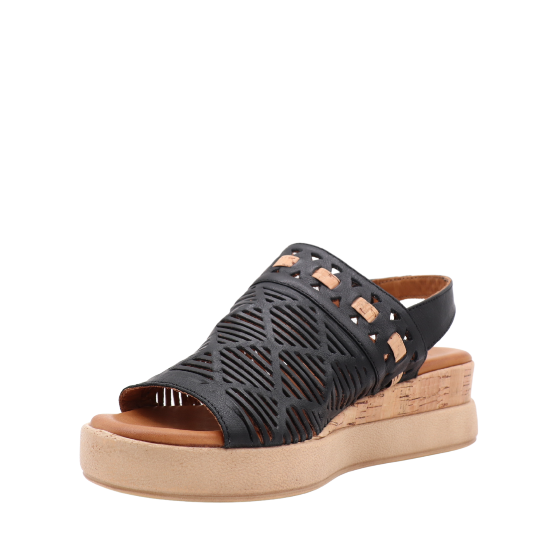 Edna Platform Sandal – Openwork Leather & Contemporary Style
