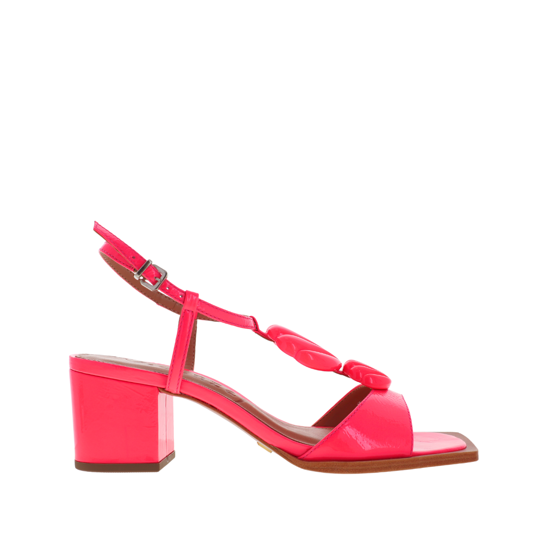 Pink mid sales heel sandals