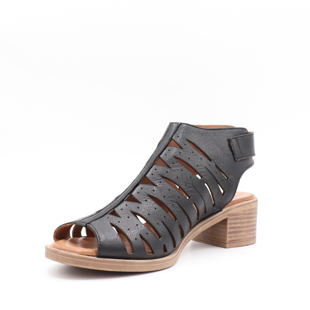Janelle Heeled Sandal – Perforated Leather & Absolute Comfort