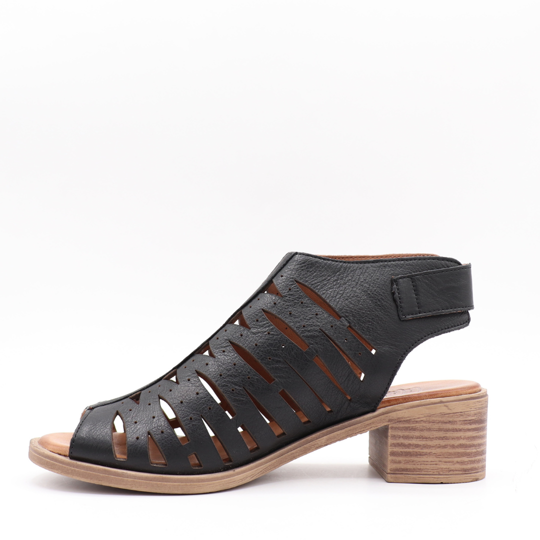 Janelle Heeled Sandal – Perforated Leather & Absolute Comfort