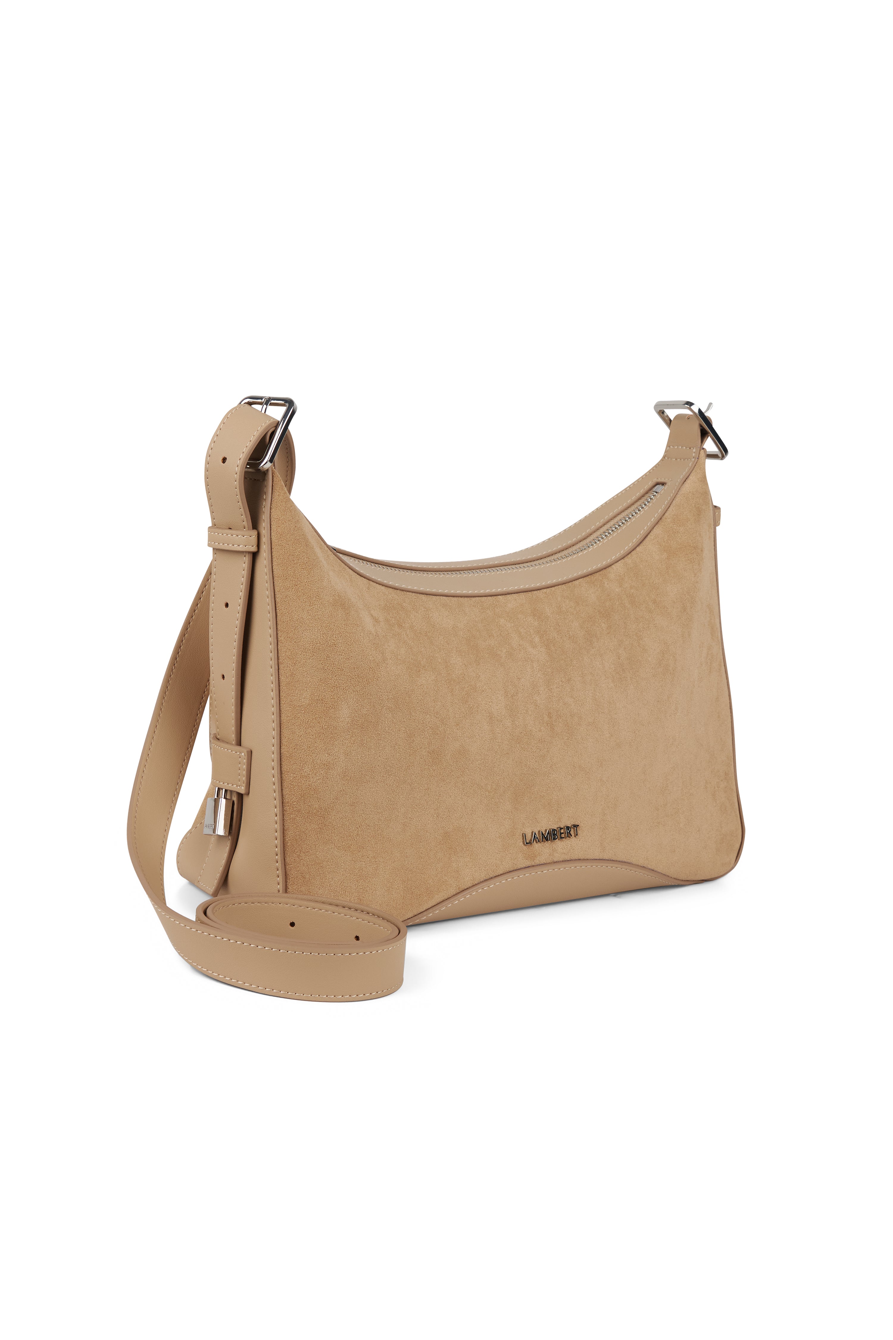 The Audrey - Beige vegan suede 2-in-1 handbag