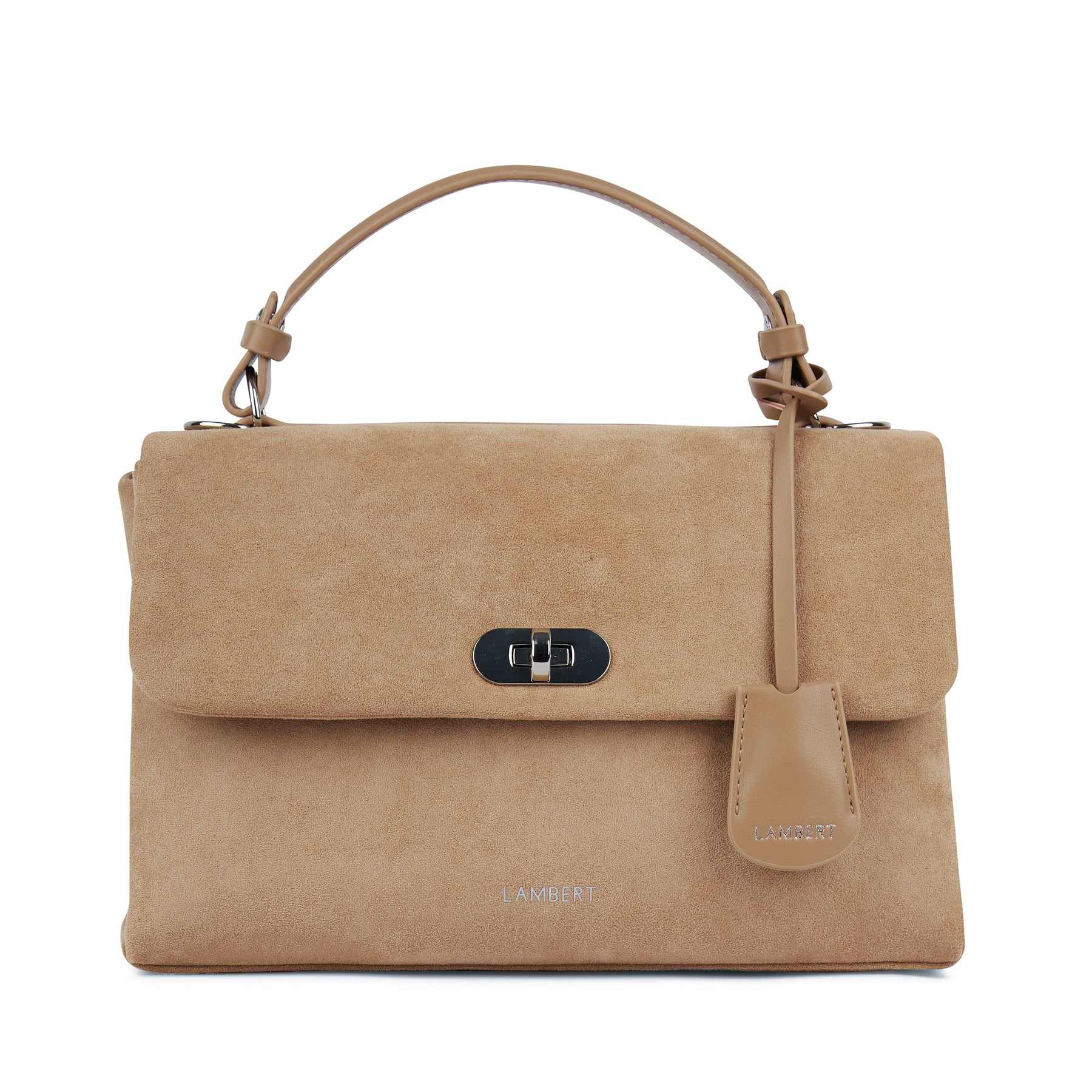 Le Freya- Sac à main 2-en-1 en suede vegan beige