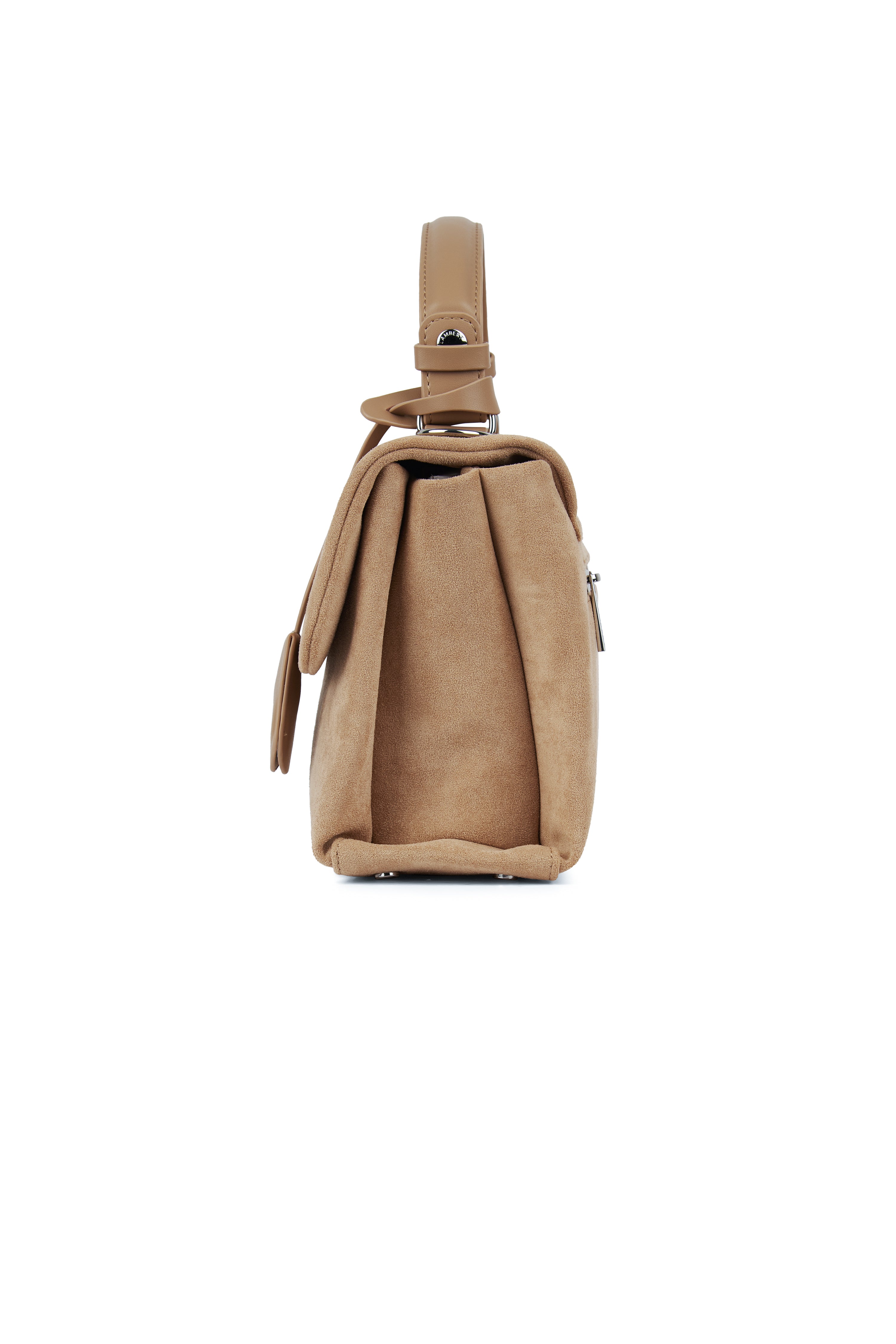 The Freya—2-in-1 handbag in beige vegan suede