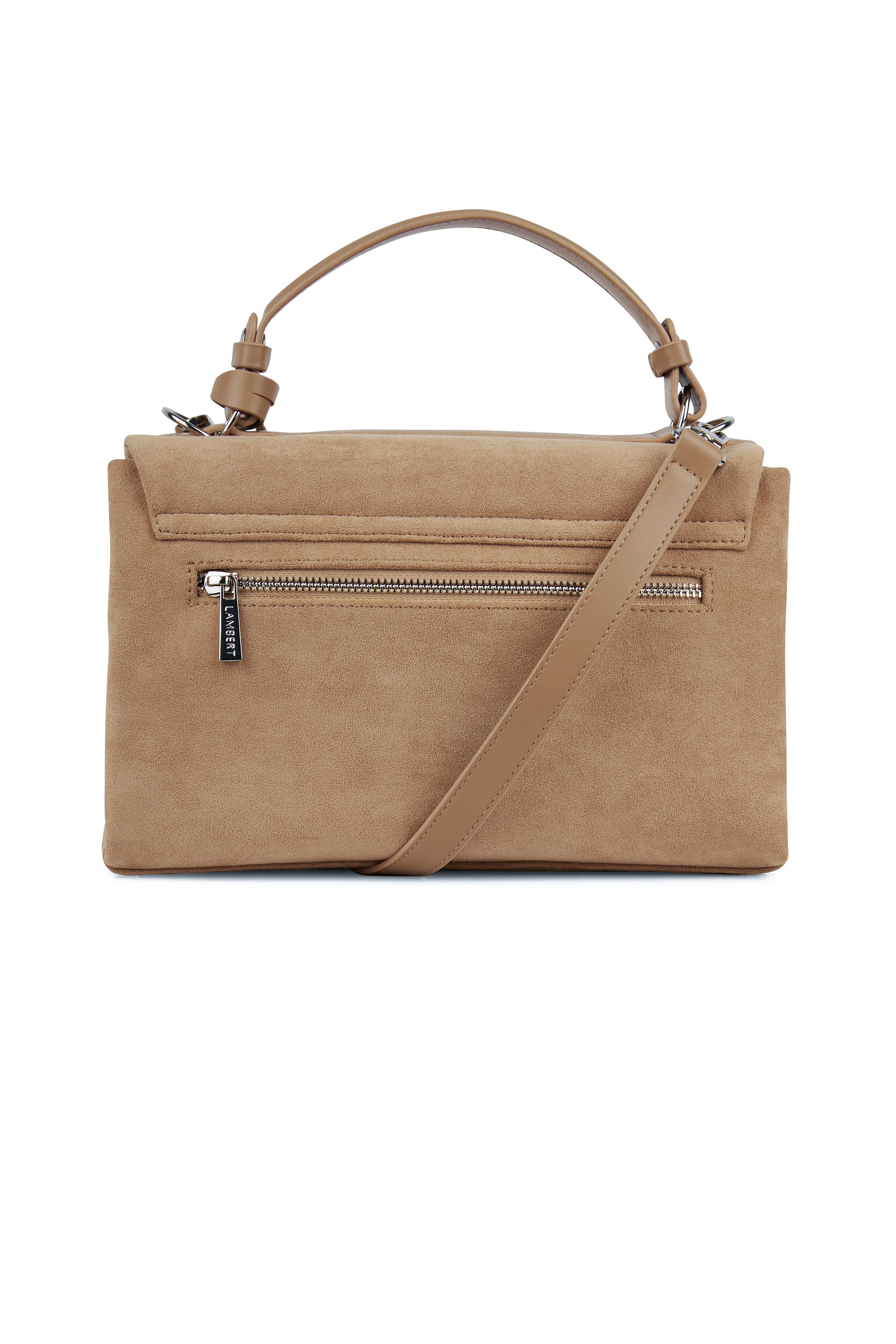 The Freya—2-in-1 handbag in beige vegan suede