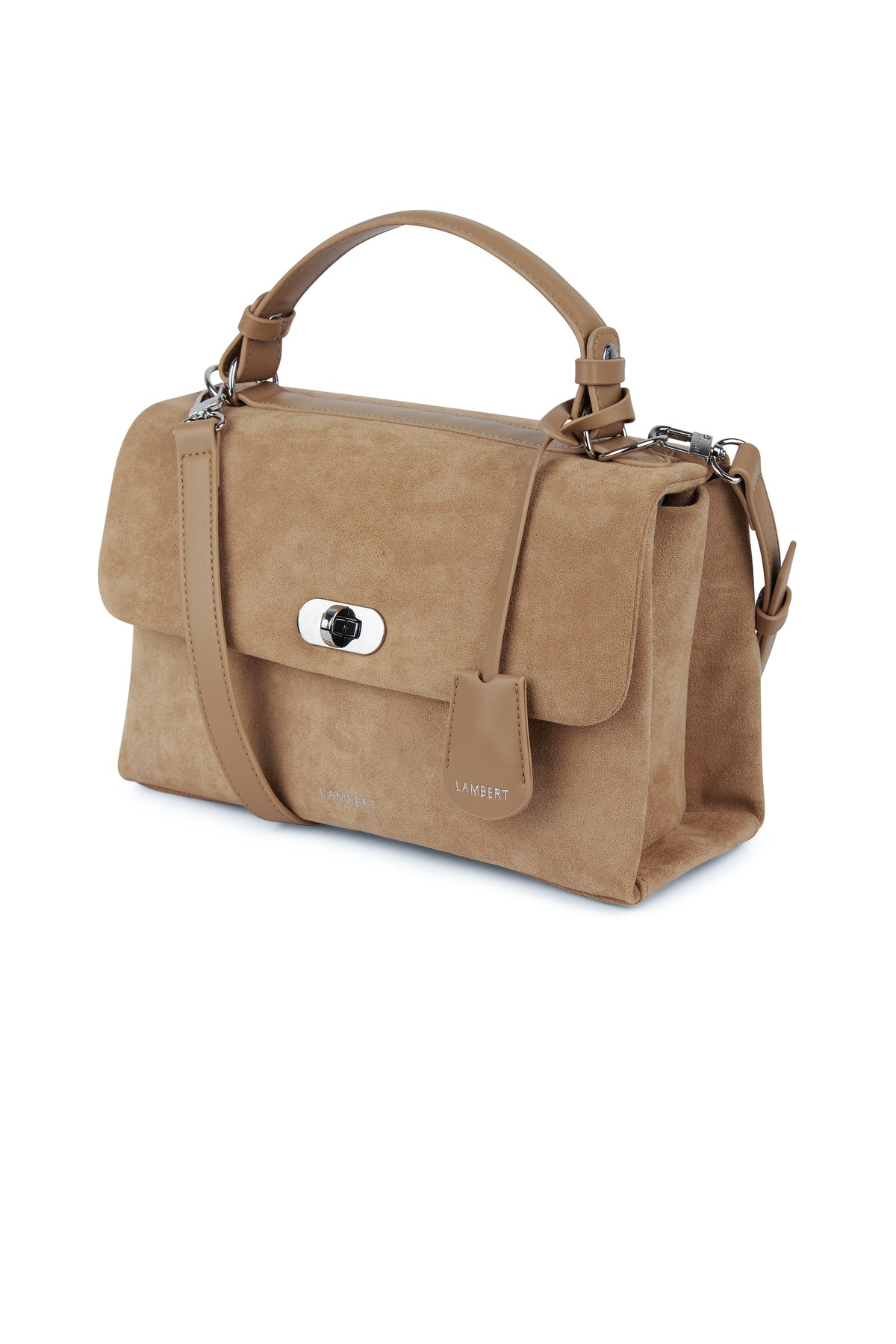 Le Freya- Sac à main 2-en-1 en suede vegan beige