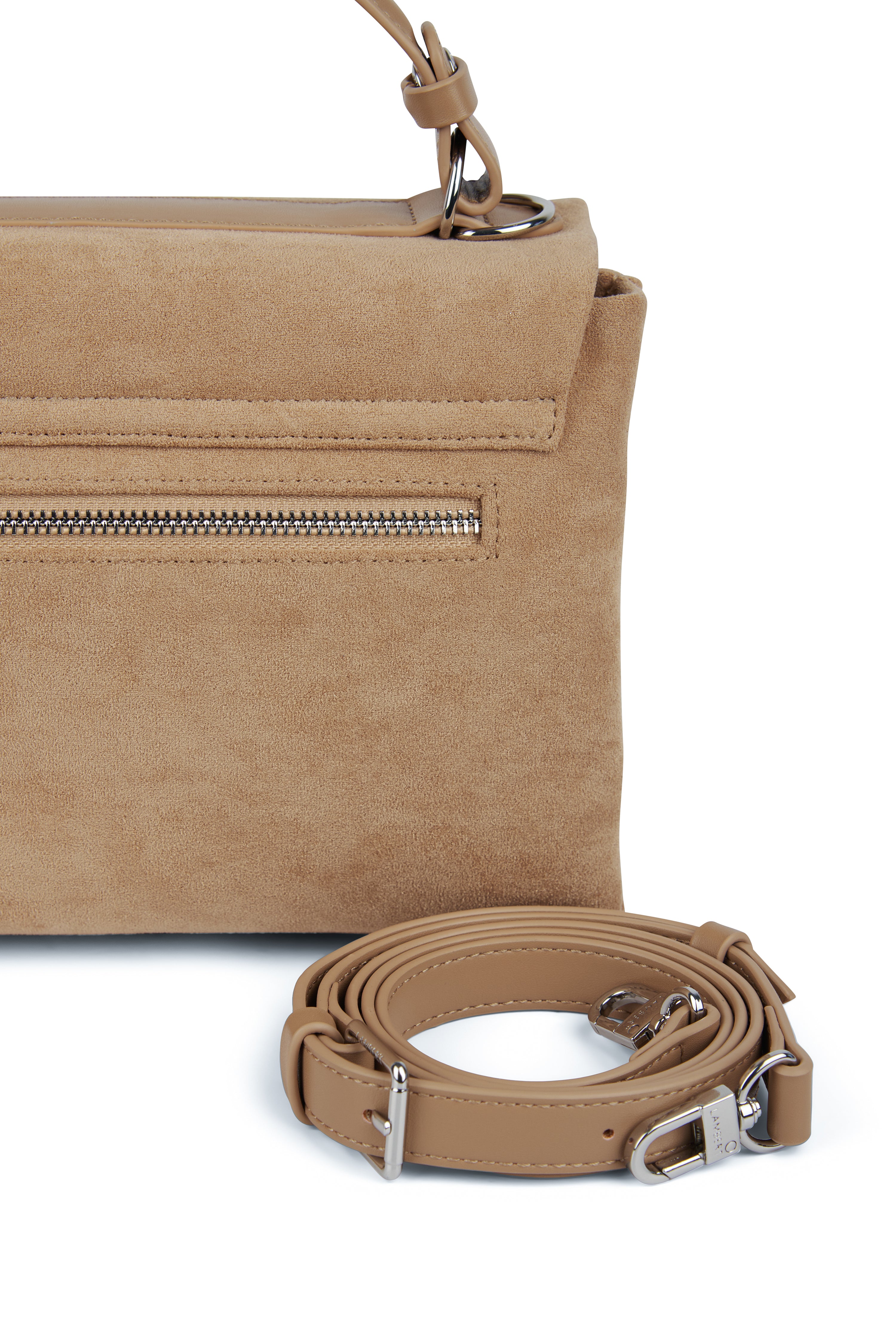 The Freya—2-in-1 handbag in beige vegan suede