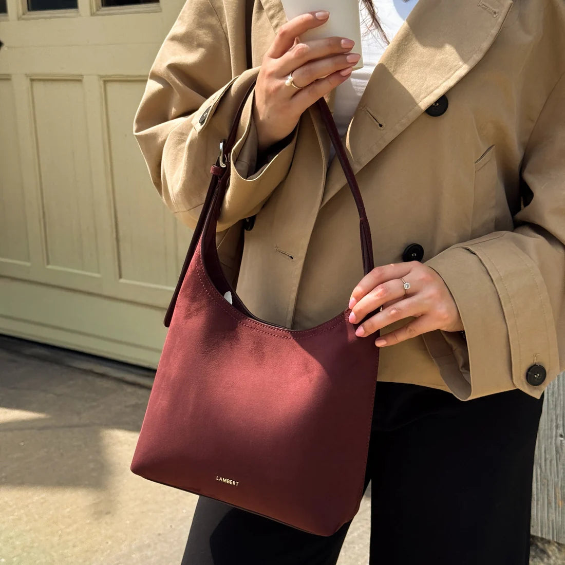 ELENA - Sac à épaule en suède vegan